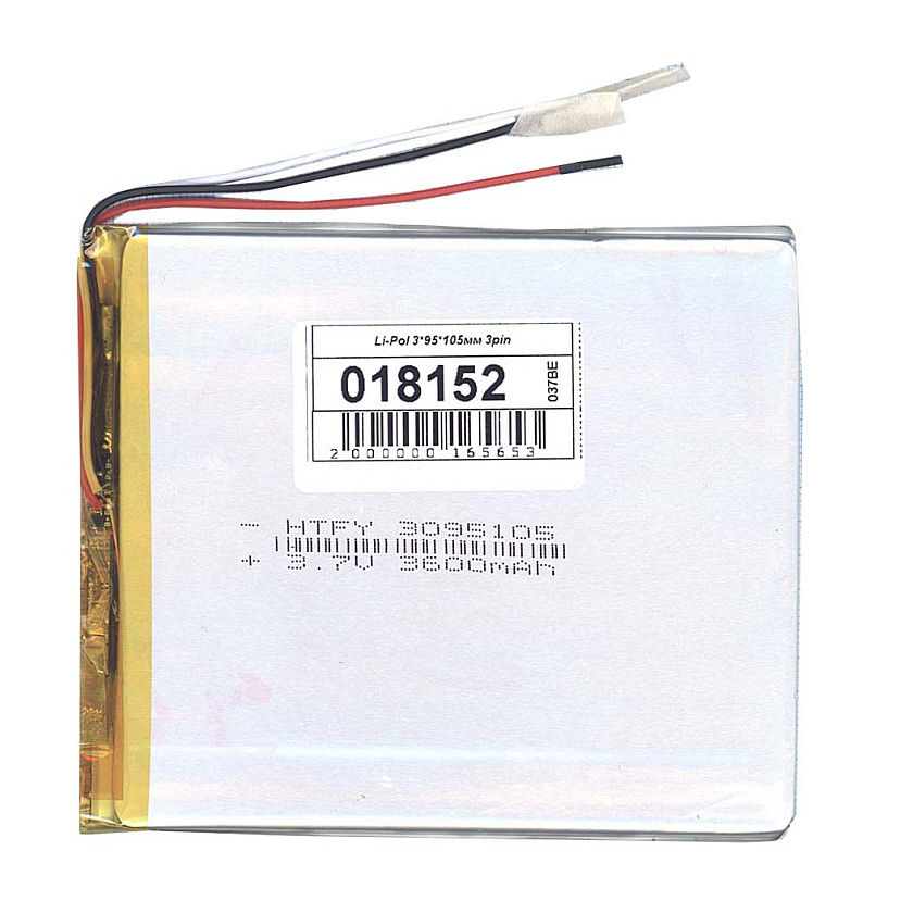 Аккумулятор Li-Pol (батарея) 3*95*105мм 3pin 3.7V/3600mAh