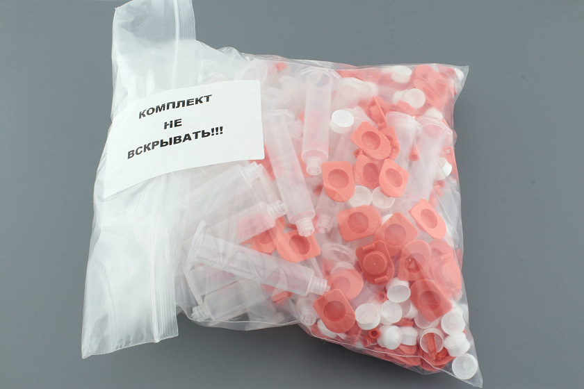 Промышленный шприц 30 мл с красной крышкой 100 шт