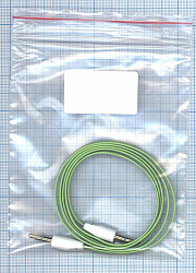 Аудио кабель Jack 3.5 - Jack 3.5, 1м (плоский кабель) зеленый
