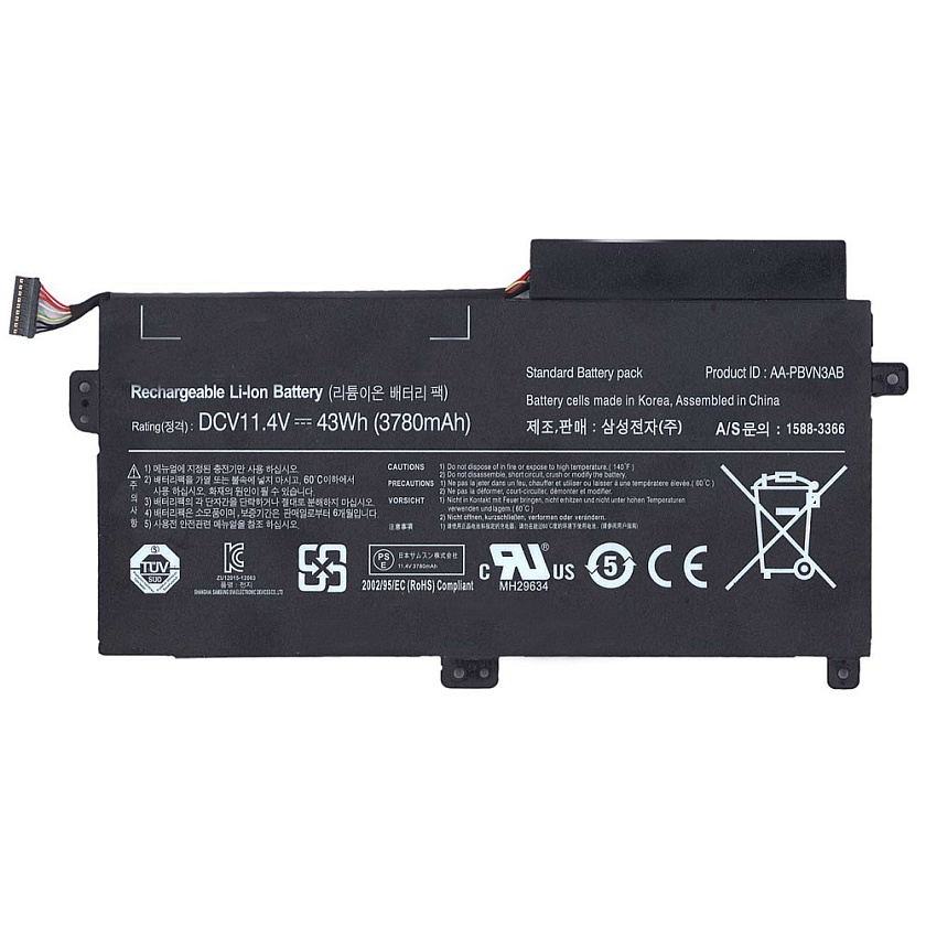 Аккумуляторная батарея для ноутбука Samsung 370R5E, 470R5E (AA-PBVN3AB) 11.4V 43Wh черная