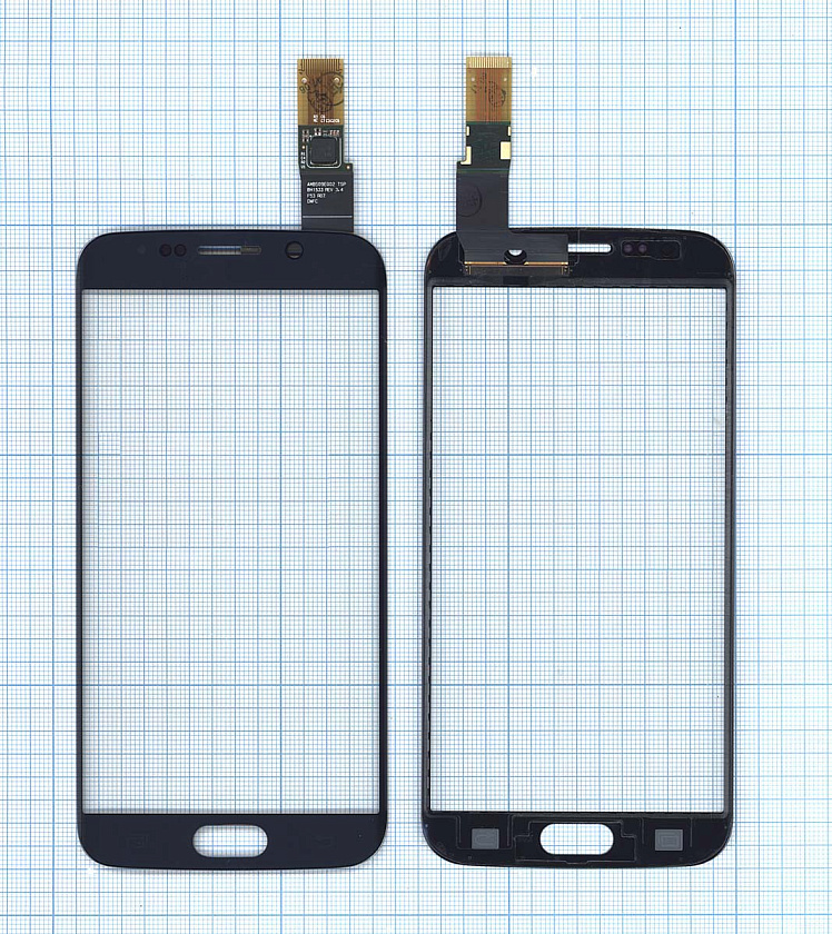 Сенсорное стекло (тачскрин) для Samsung Galaxy S6 Edge SM-G925F синее