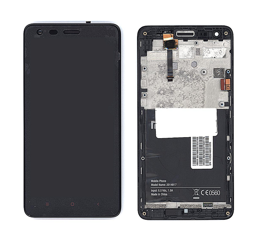 Дисплей для Xiaomi Redmi 2 черный с рамкой