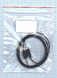 Аудио кабель Jack 3.5 - Jack 3.5, 1м (плоский кабель) черный