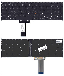 Клавиатура для ноутбука Acer Aspire 7 A715-73 черная с подсветкой