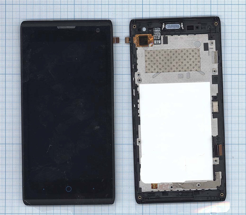 Дисплей для ZTE V830 (Blade G Lux) черный с рамкой