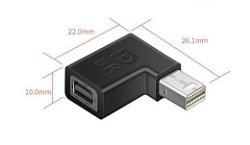 Удлинитель Mini Displayport угловой папа-мама 