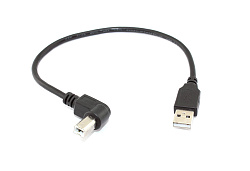 Кабель USB  2.0 на  USB-B угол влево 0,3 м