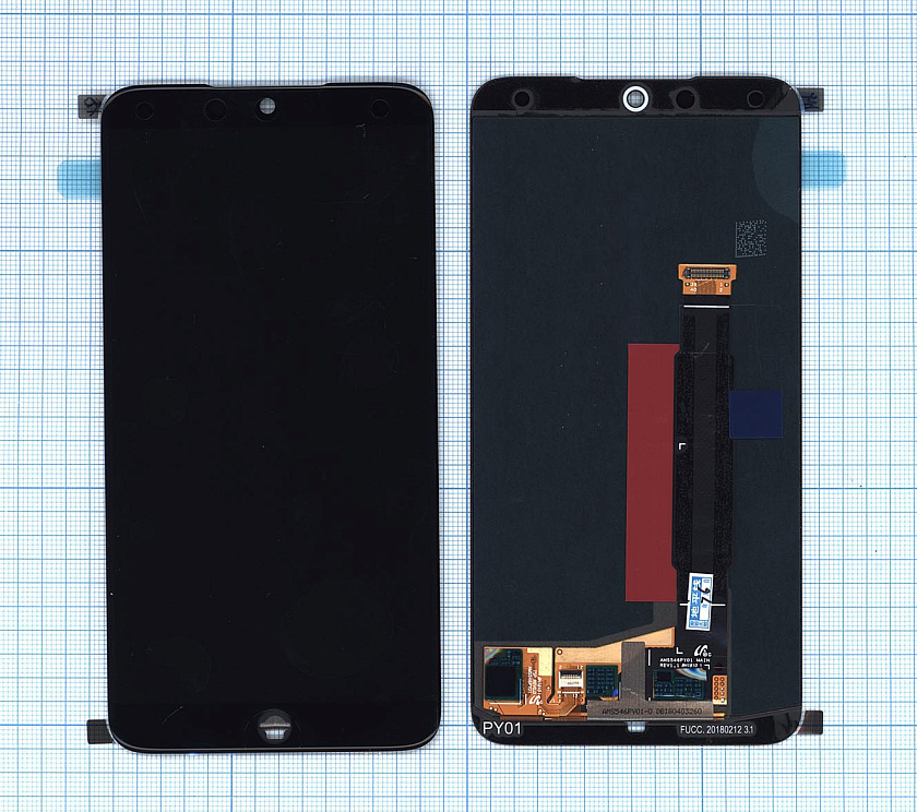 Дисплей для Meizu 15 черный с рамкой