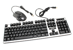 Игровая проводная клавиатура с мышкой Hoco GM18 Luminous gaming (Russian version), с подсветкой