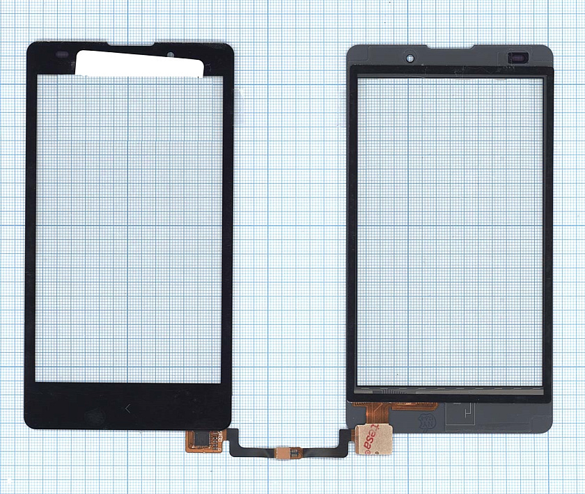 Сенсорное стекло (тачскрин) для Nokia X+ черное