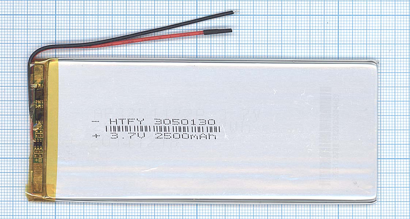 Аккумулятор Li-Pol (батарея) 3*50*130мм 2pin 3.7V/2500mAh