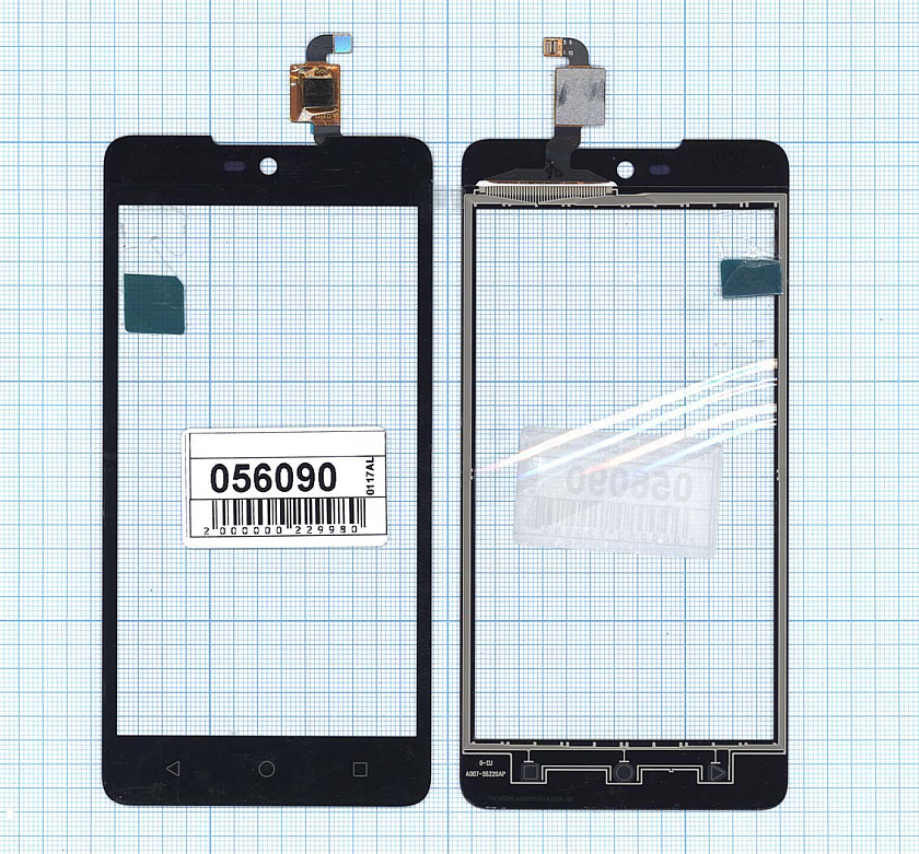 Сенсорное стекло (тачскрин) для Micromax Q340 Canvas Selfie 2 черное 