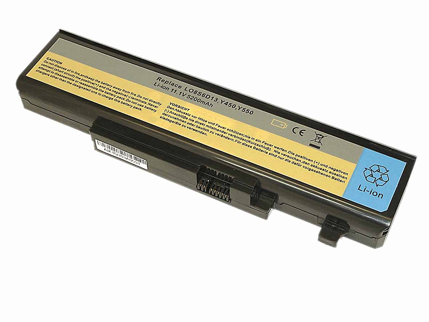 Аккумуляторная батарея для ноутбука Lenovo Y450 Y550A (L08S6D13) 5200mAh OEM черная