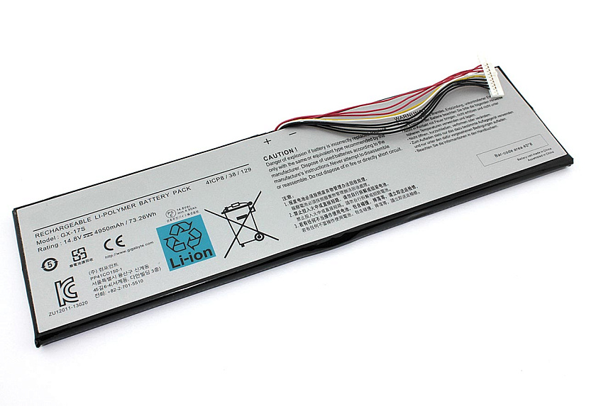Аккумуляторная батарея для ноутбука Gigabyte Aorus X3 PLUS V3 (GX-17S) 14.8V 4950mAh/73.26Wh