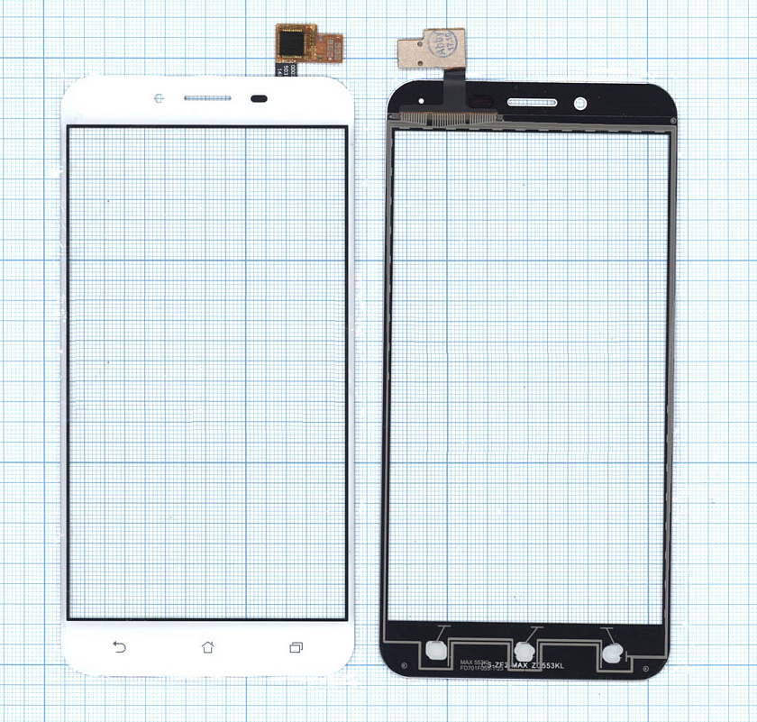 Сенсорное стекло (тачскрин) для Asus ZenFone 3 Max ZC553KL белое