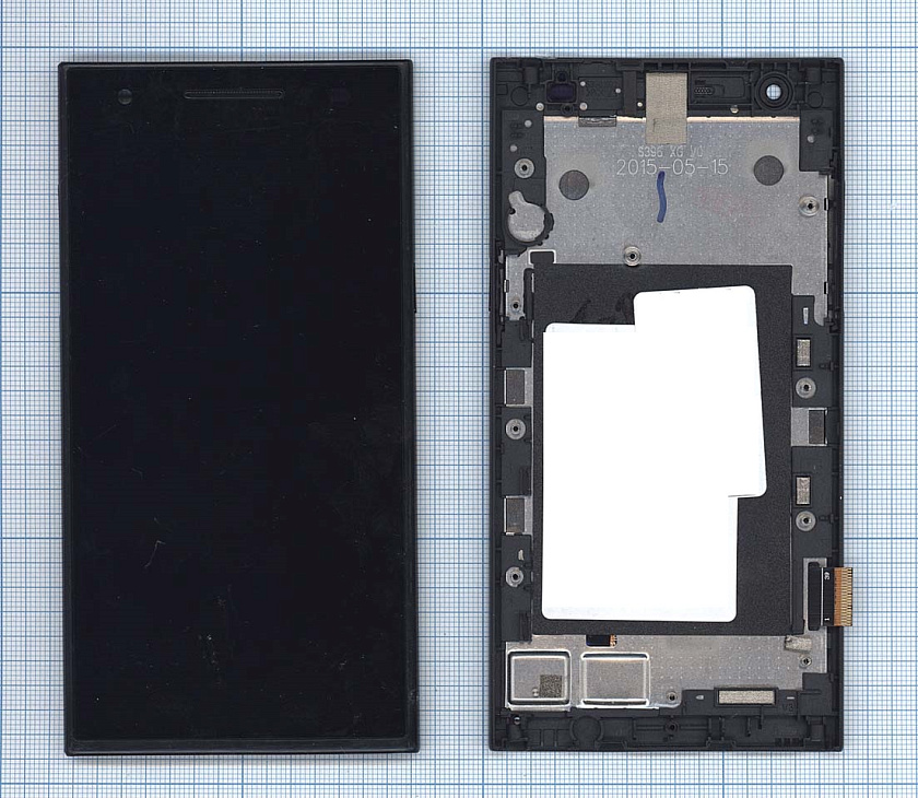 Дисплей для Philips S396 черный с рамкой 