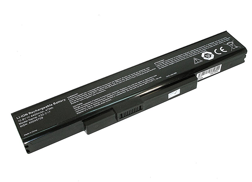 Аккумуляторная батарея для ноутбука DNS P7628 14.4V 4400mAh A41-C17 черная