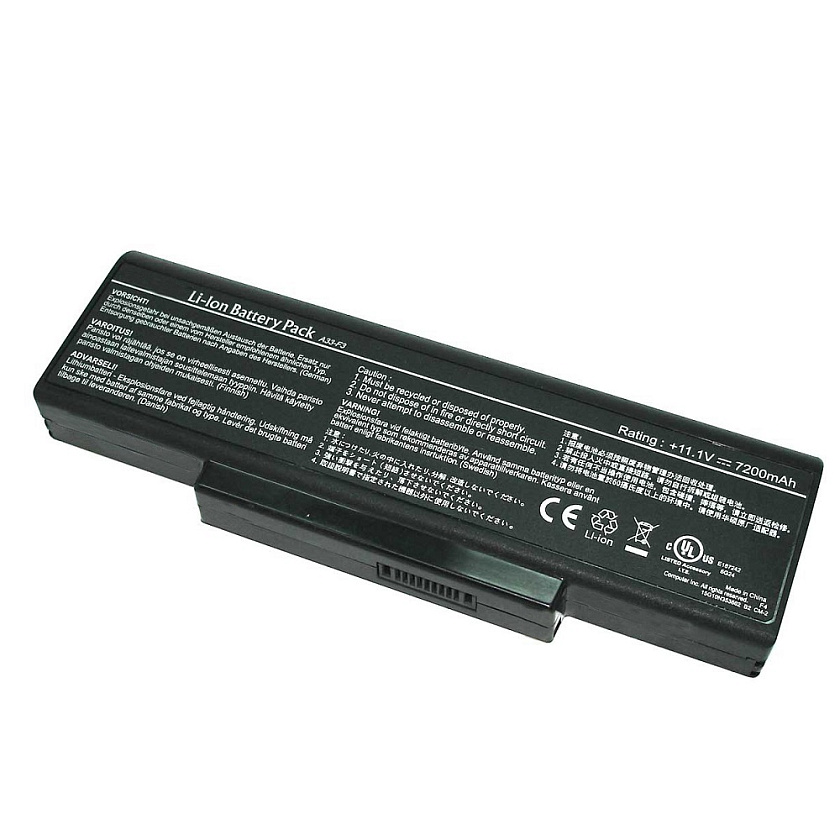 Аккумуляторная батарея для ноутбука Asus A9, F2, F3, S9  11.1V 7200mAh A33-F3 черная