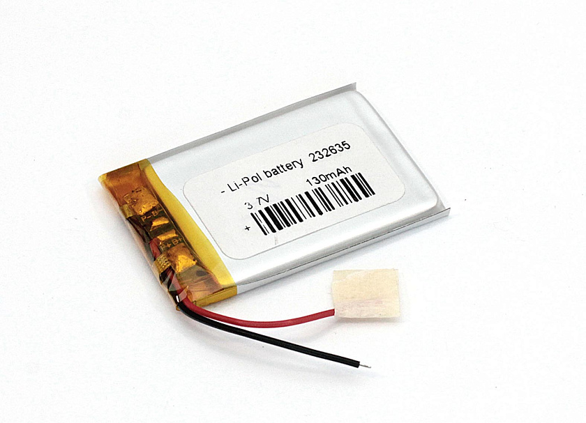 Аккумулятор Li-Pol (батарея) 2.3*26*35мм 2pin 3.7V/130mAh