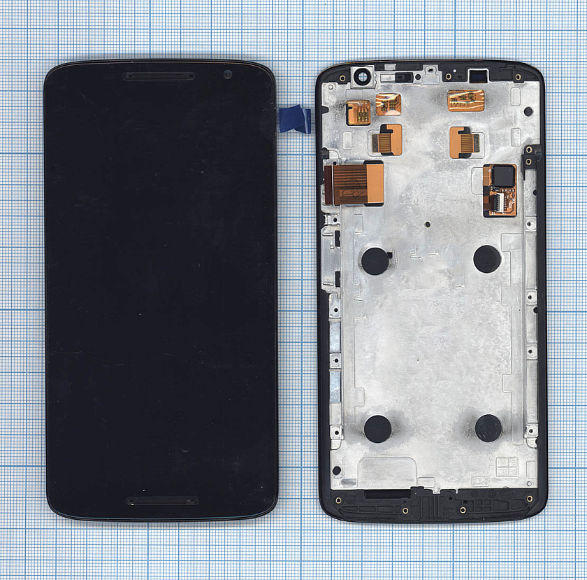 Дисплей для Motorola Moto X Play черный с рамкой