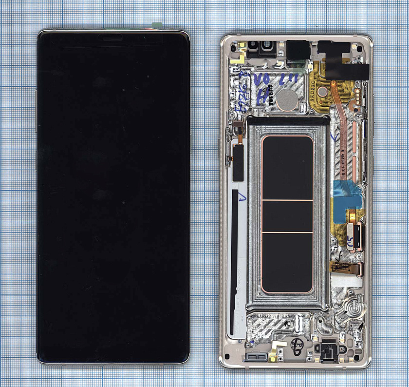 Дисплей для Samsung Galaxy Note 8 SM-N950F/DS кленовое золото с рамкой