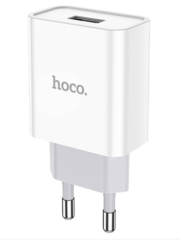 Блок питания (сетевой адаптер) HOCO C81A  Asombroso single 1xUSB, 2.1A, 10W, белый