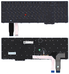 Клавиатура для ноутбука Lenovo Thinkpad P16s T16 gen1 серая с подсветкой