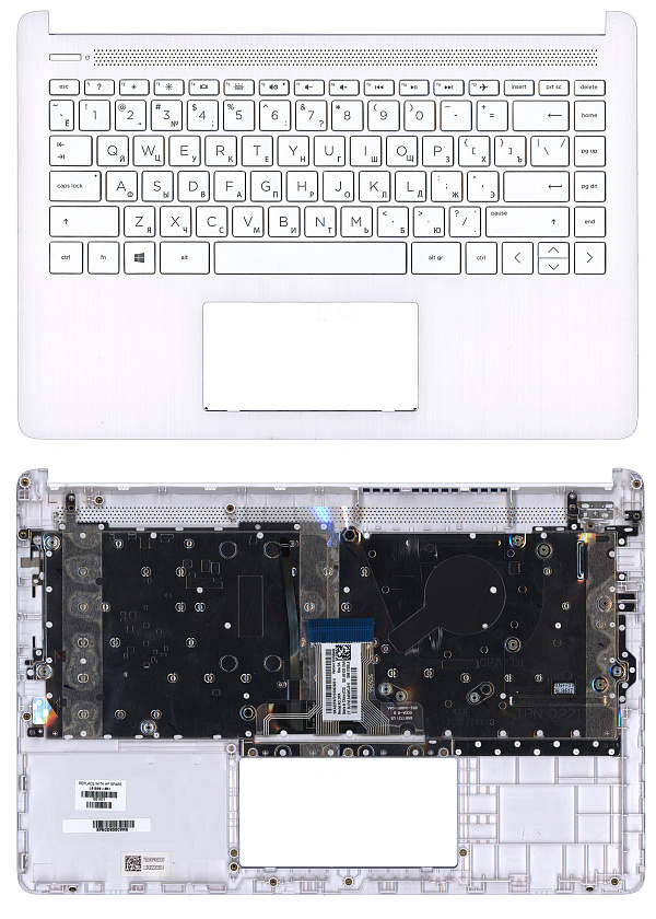 Топкейс для HP 14S-DQ 14S-FQ белый с подсветкой
