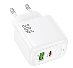 Блок питания (сетевой адаптер) HOCO CS55A Surplus PD30W+QC3.0 charger, белый