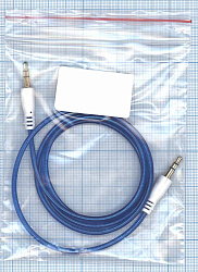 Аудио кабель Jack 3.5 - Jack 3.5, 1м (круглый кабель) синий