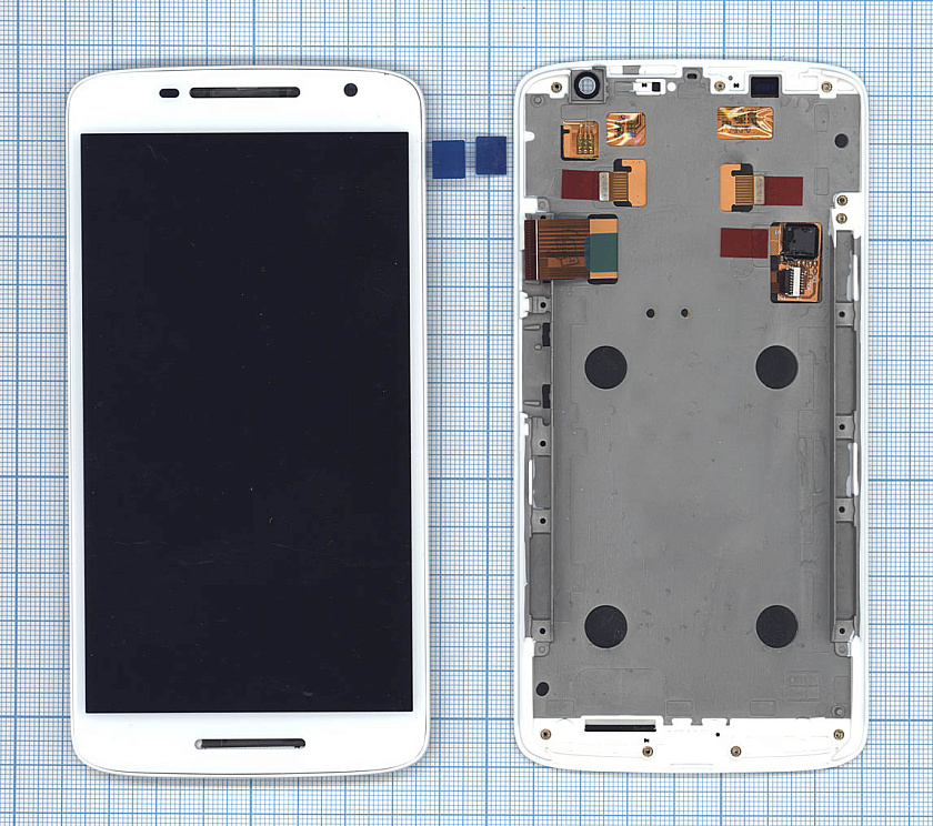 Дисплей для Motorola Moto X Play белый c рамкой