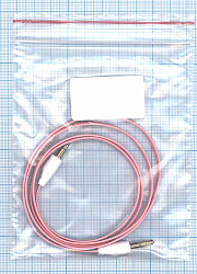 Аудио кабель Jack 3.5 - Jack 3.5, 1м (плоский кабель) розовый