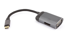 Кабель Type-C на VGA + HDMI + PD