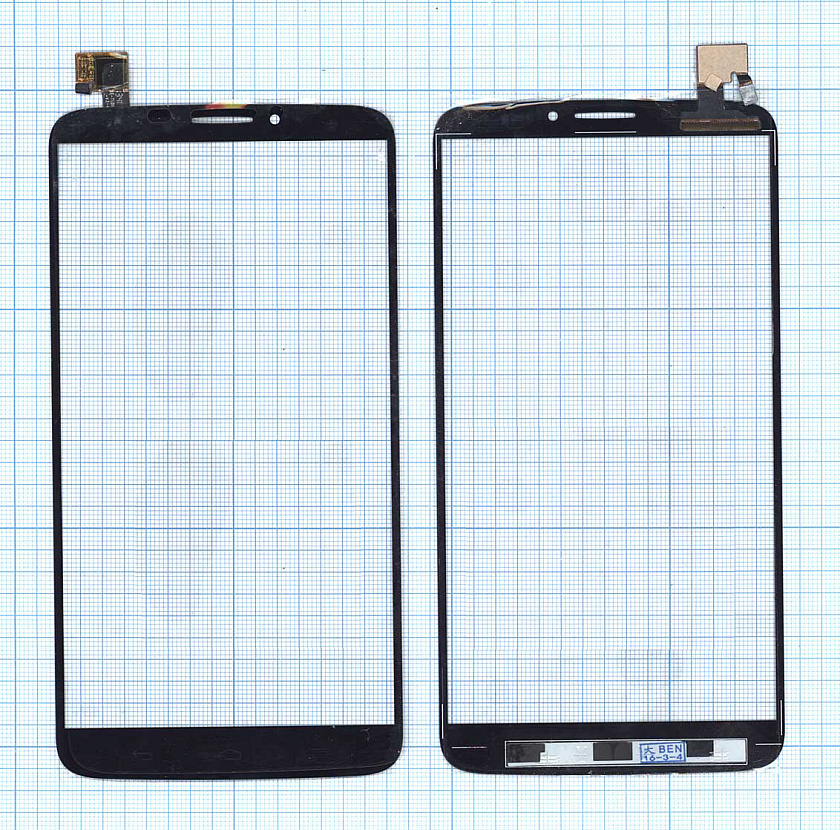 Сенсорное стекло (тачскрин) для Alcatel One Touch Hero 8020D черное