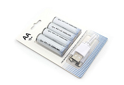 Аккумуляторная батарейка (АА) с зарядкой Type-C 4 шт.
