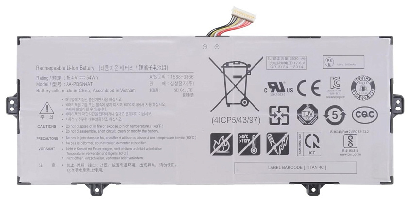 Аккумуляторная батарея для ноутбука Samsung NP750XDA (AA-PBSN4AT) 15.4V 54Wh