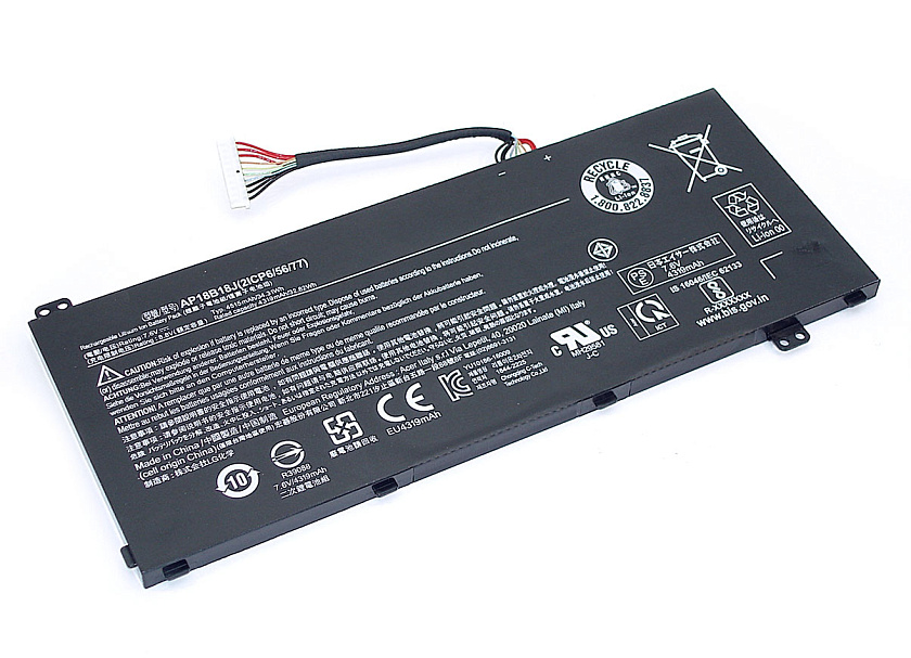 Аккумуляторная батарея для ноутбука Acer 2ICP6 (AP18B18J) 7.6V 4515mAh