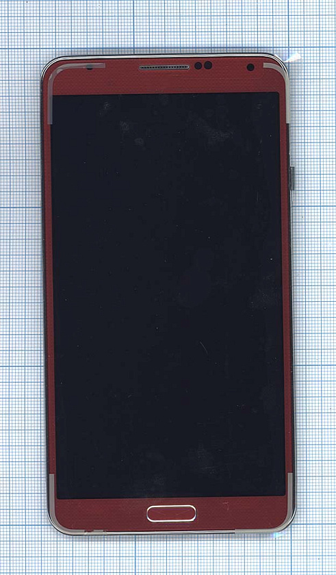 Дисплей для Samsung Galaxy Note 3 SM-N900 красный с рамкой