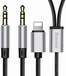 Кабель Baseus L33 для Apple+3.5 mm to 3.5 mm AUX Audio Cable Black 1,2m