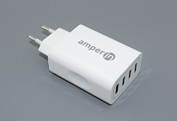 Блок питания (сетевой адаптер) Amperin 4-port USB*5V 2.4A (YDS-TC028-4-0-0) white