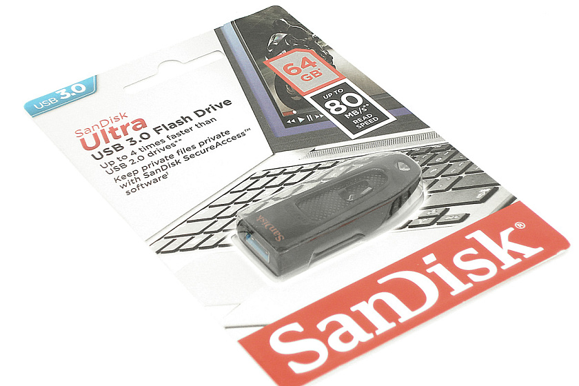 Флешка USB 64Гб SANDISK Ultra, черная