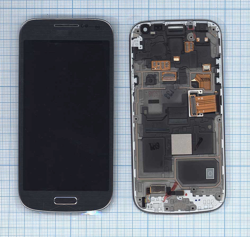 Дисплей для Samsung Galaxy S4 mini GT-I9190 черный с рамкой