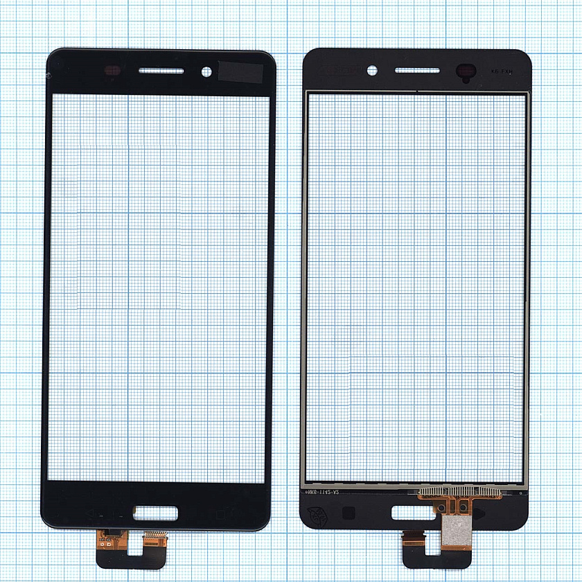 Сенсорное стекло (тачскрин) для Nokia 6 черное