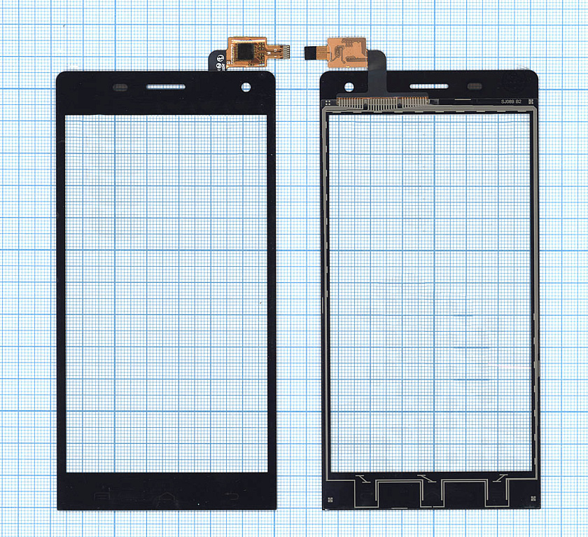 Сенсорное стекло (тачскрин) для Highscreen Verge черное