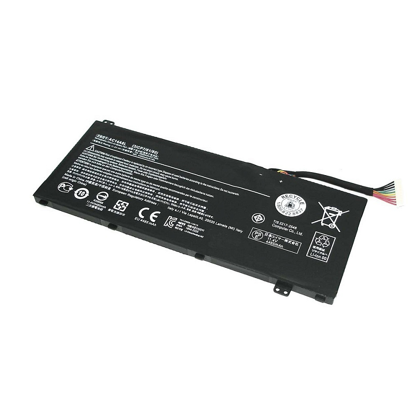 Аккумуляторная батарея для ноутбука Acer Aspire VN7-571G, VN7-791 11.4V 4465mAh 51Wh AC14A8L черная