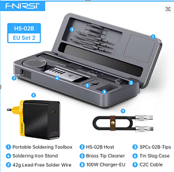 Паяльный набор Fnirsi HS02B + 3 наконечника + С2С кабель